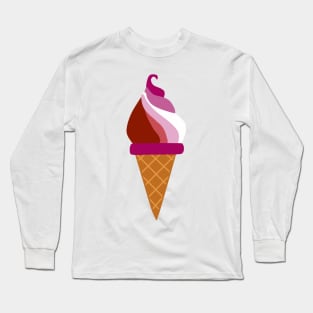 Lesbian LGBT Pride Ice Cream Cone Long Sleeve T-Shirt